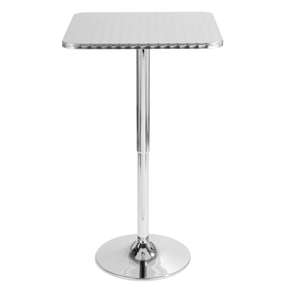 Silver Bistro Square Bar Table. Picture 2