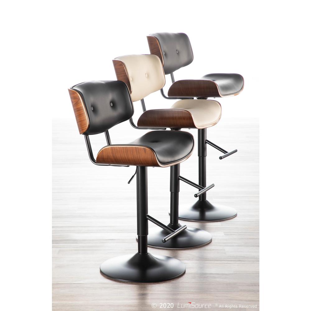 Walnut, Black Lombardi Barstool. Picture 11