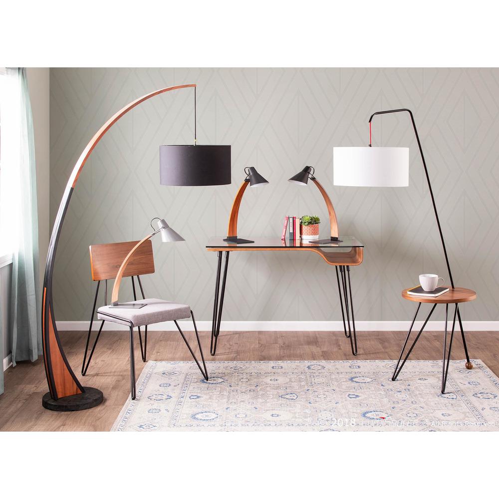 Noah Mid-Century Modern Table Lamp in Walnut and Black. Picture 8