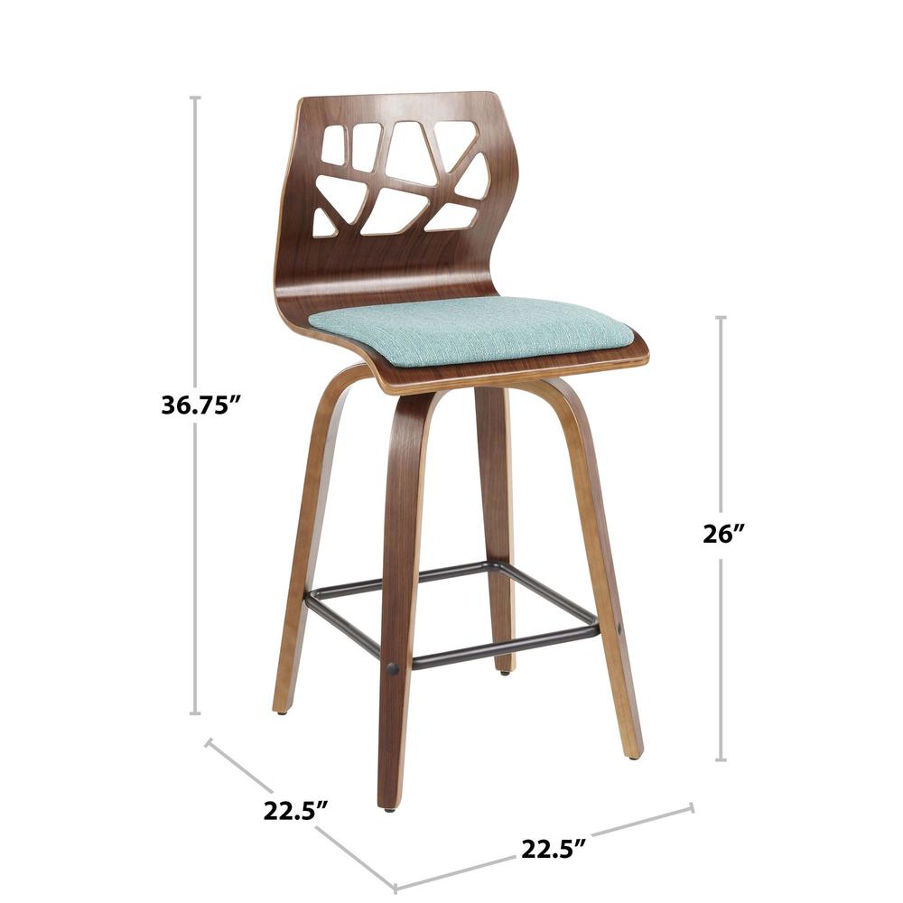 Grey Folia 26" Fixed Height Counter Stool - Set of 2. Picture 8