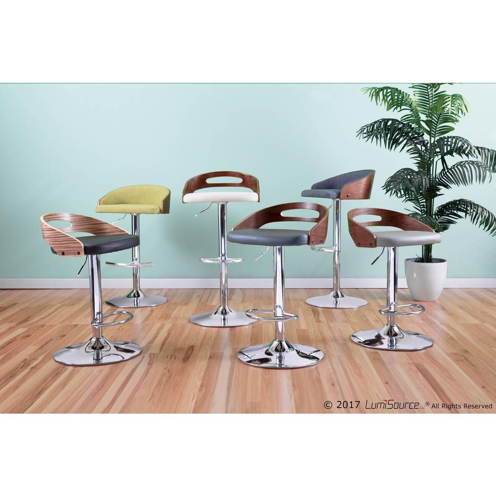 Chrome, Natural Wood, Cream PU Cassis Barstool. Picture 9