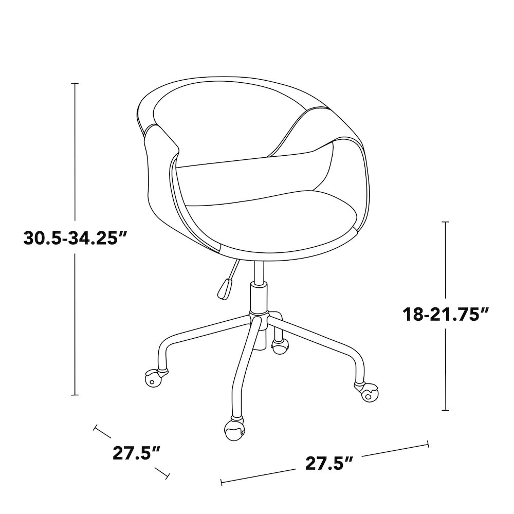 Curvo Upholstered 4-Star Task Chair. Picture 7