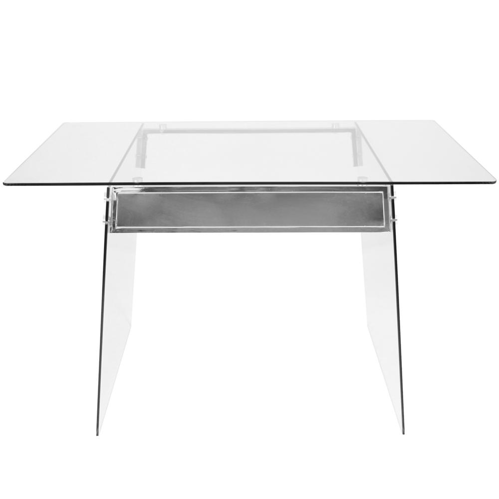 Glacier Contemporary Desk in Clear and Chrome. Picture 5