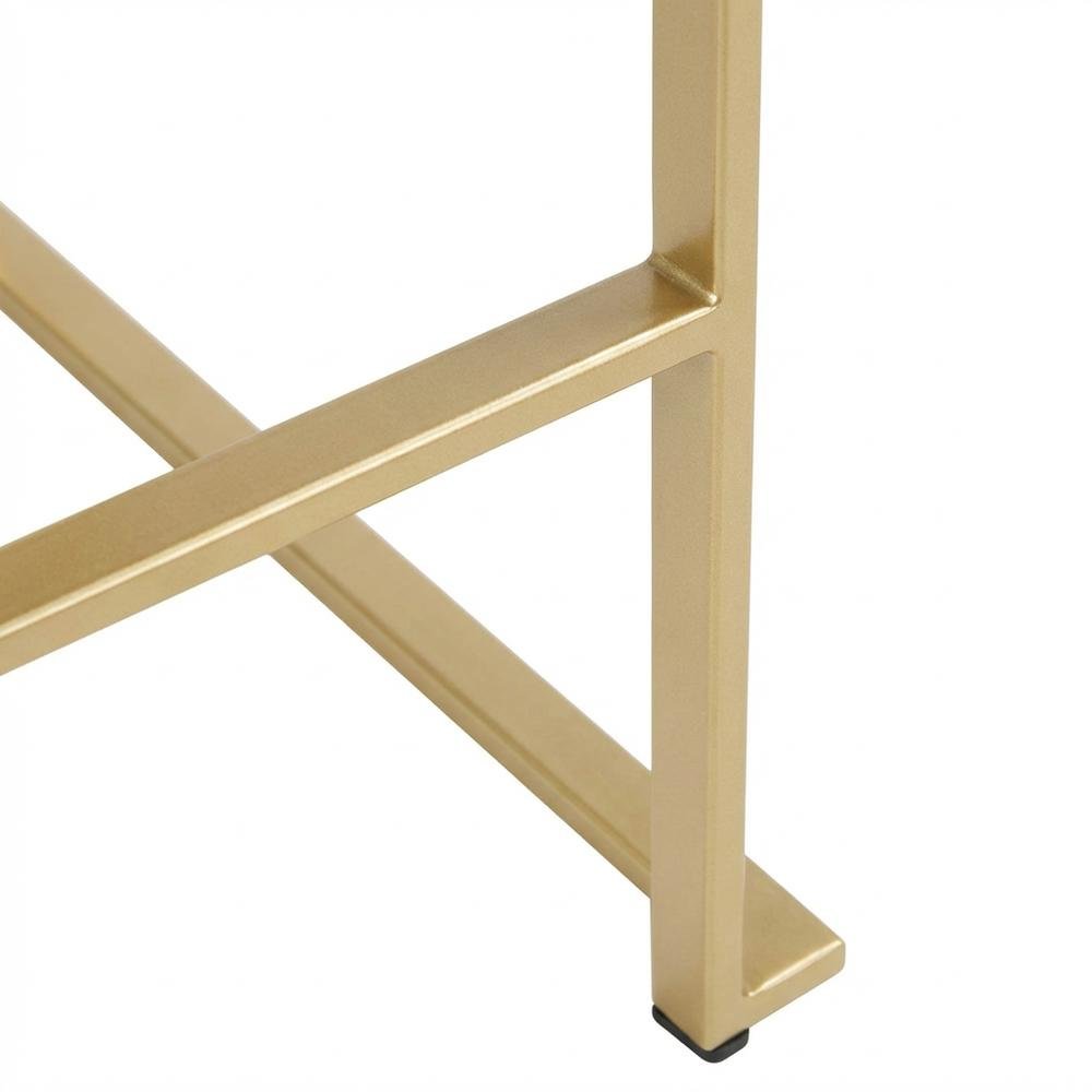 Contemporary-Glam Counter Stool in Gold with White Faux Leather Set of 2. Picture 8