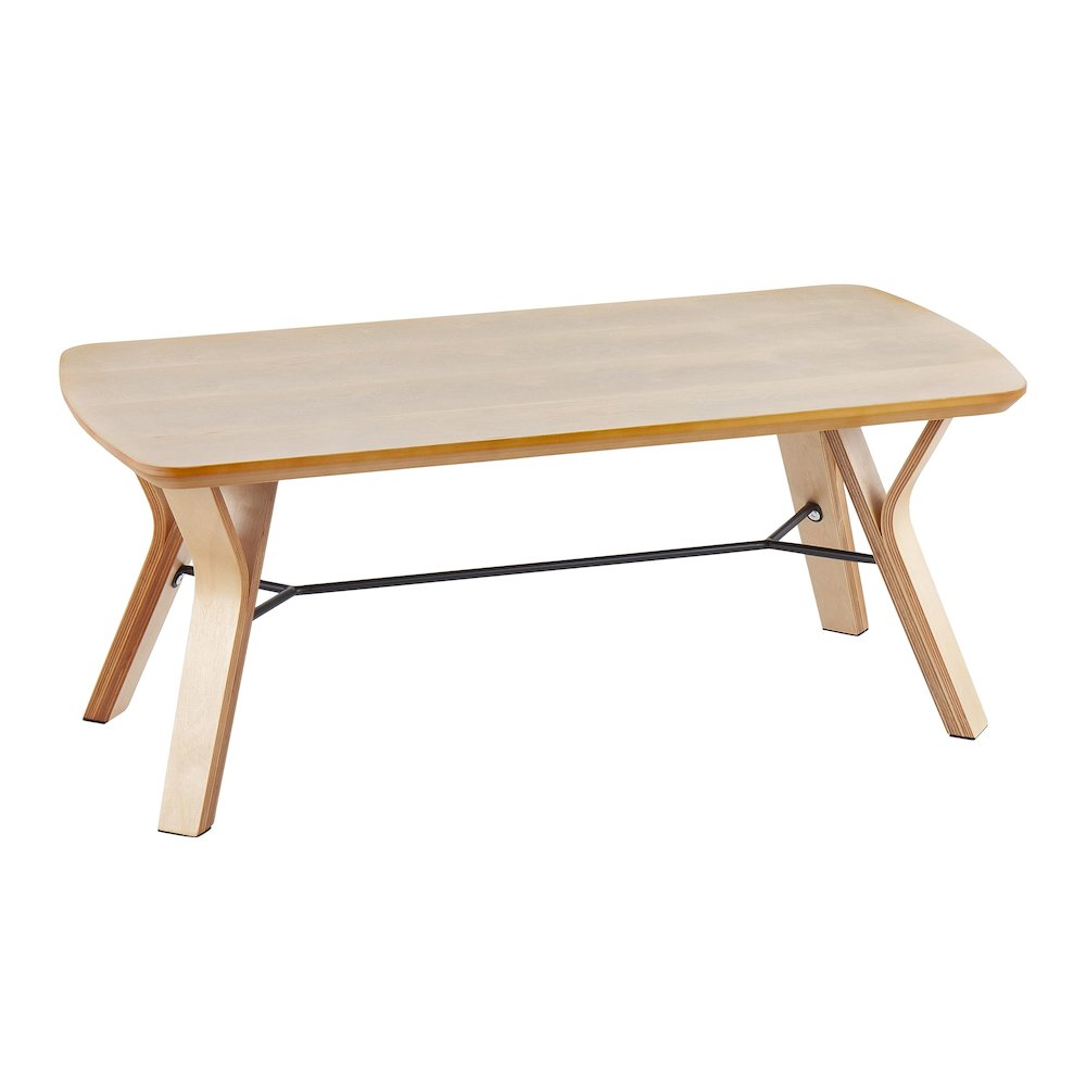 Natural Wood Folia Bench. Picture 1