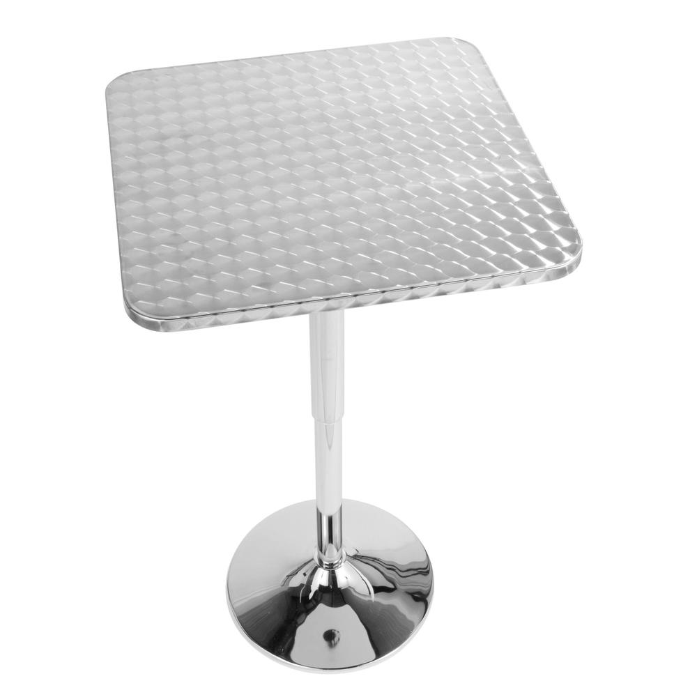 Silver Bistro Square Bar Table. Picture 3