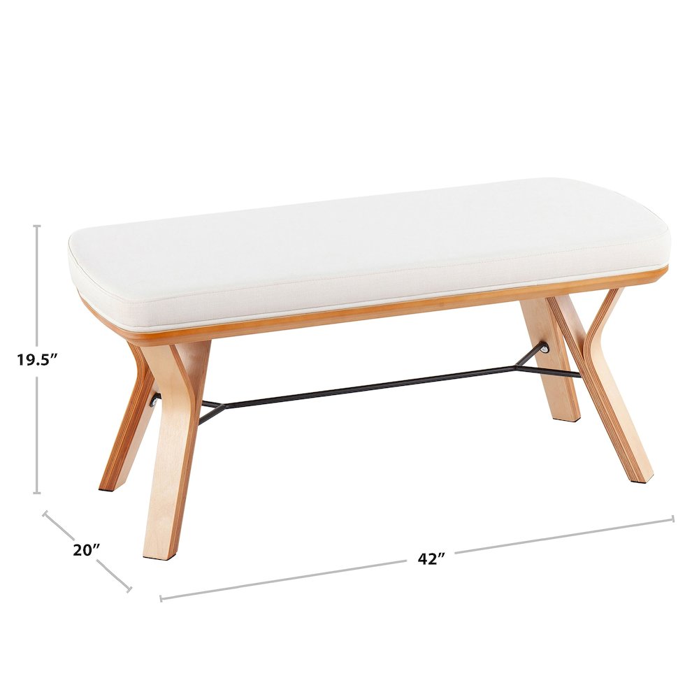 Natural Wood Folia Bench. Picture 3