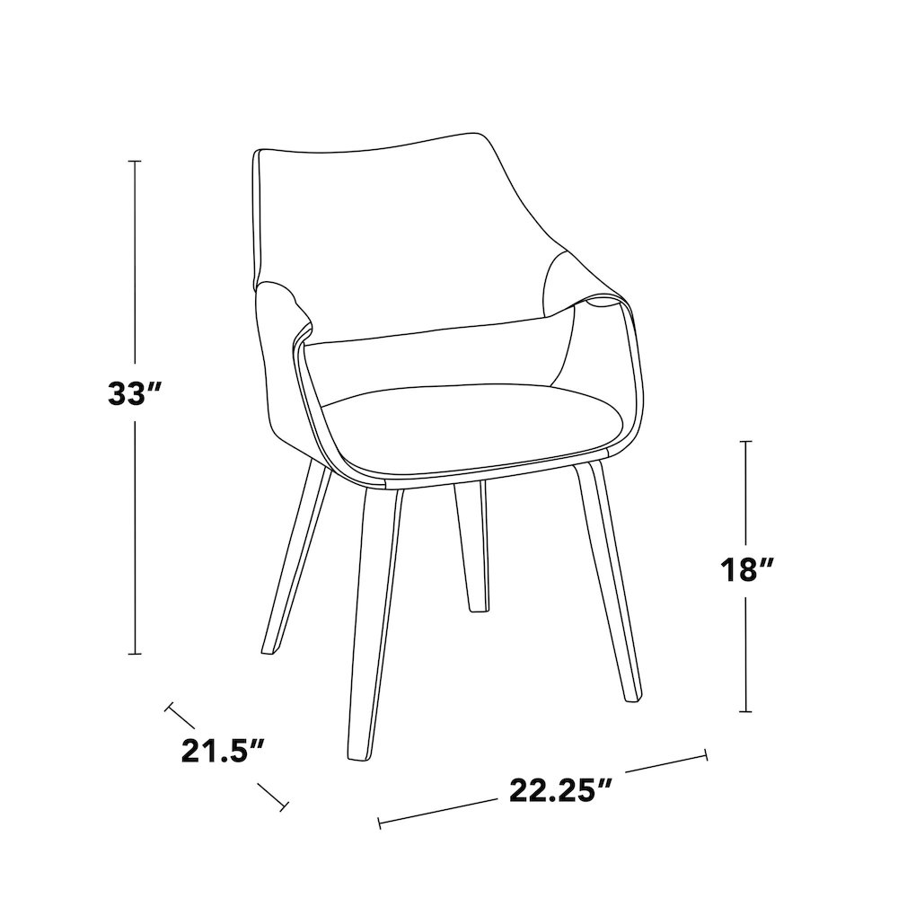 Curvo Highback Upholstered Chair - Set of 2. Picture 8