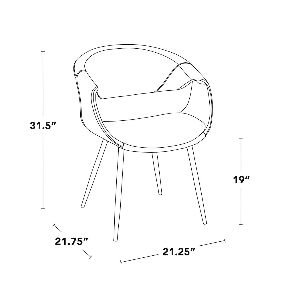 Curvo Upholstered Chair - Set of 2. Picture 8