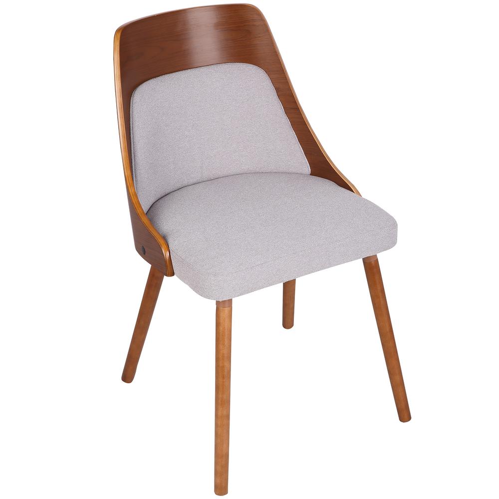 Grey Fabric, Walnut Wood  Anabelle Chair. Picture 7