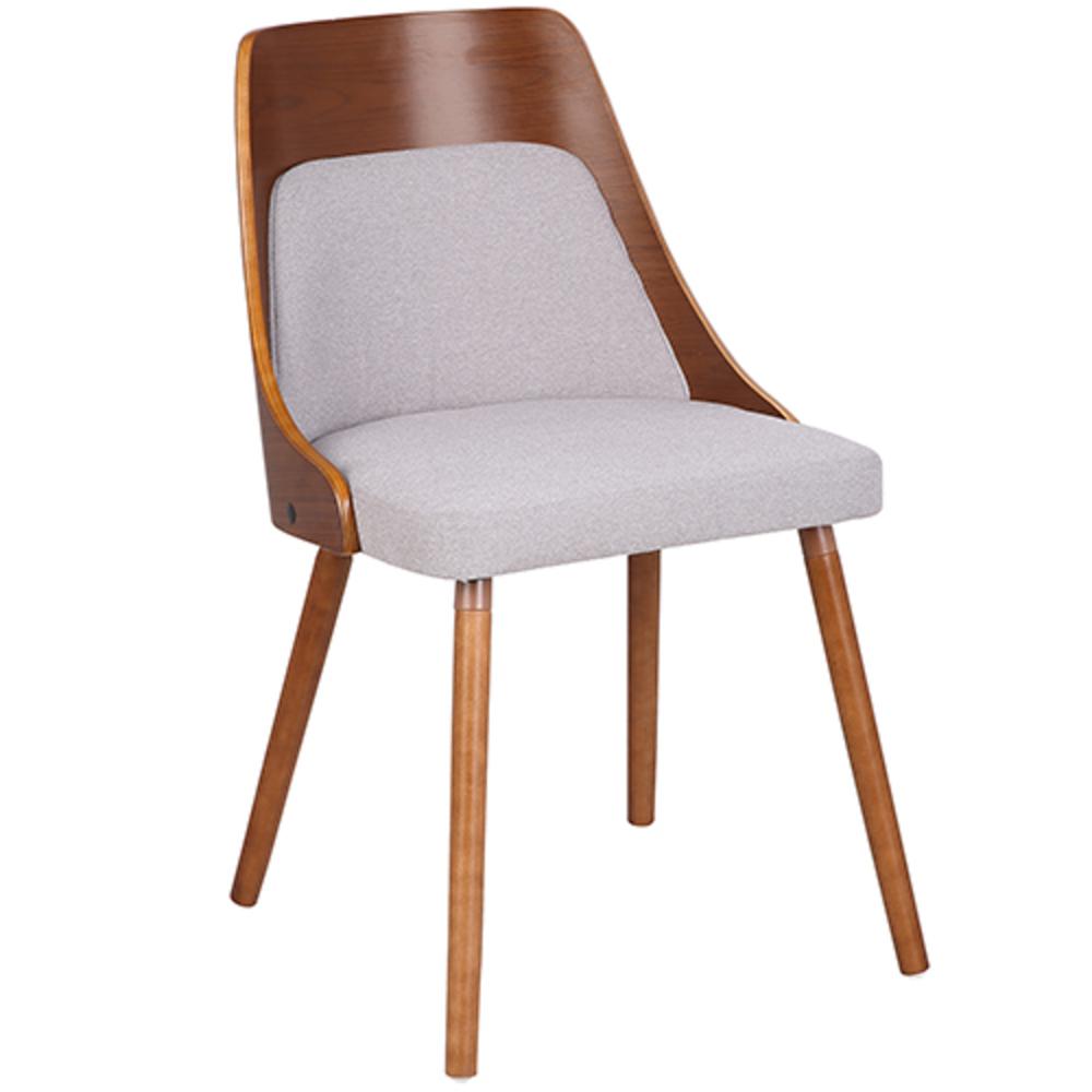 Grey Fabric, Walnut Wood  Anabelle Chair. Picture 2
