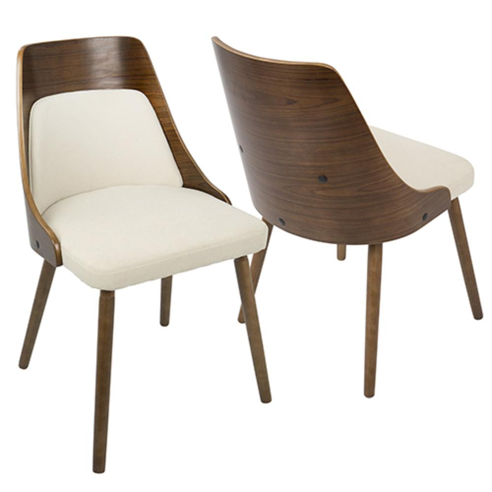 Cream Fabric, Walnut Legs Anabelle Chair. Picture 1