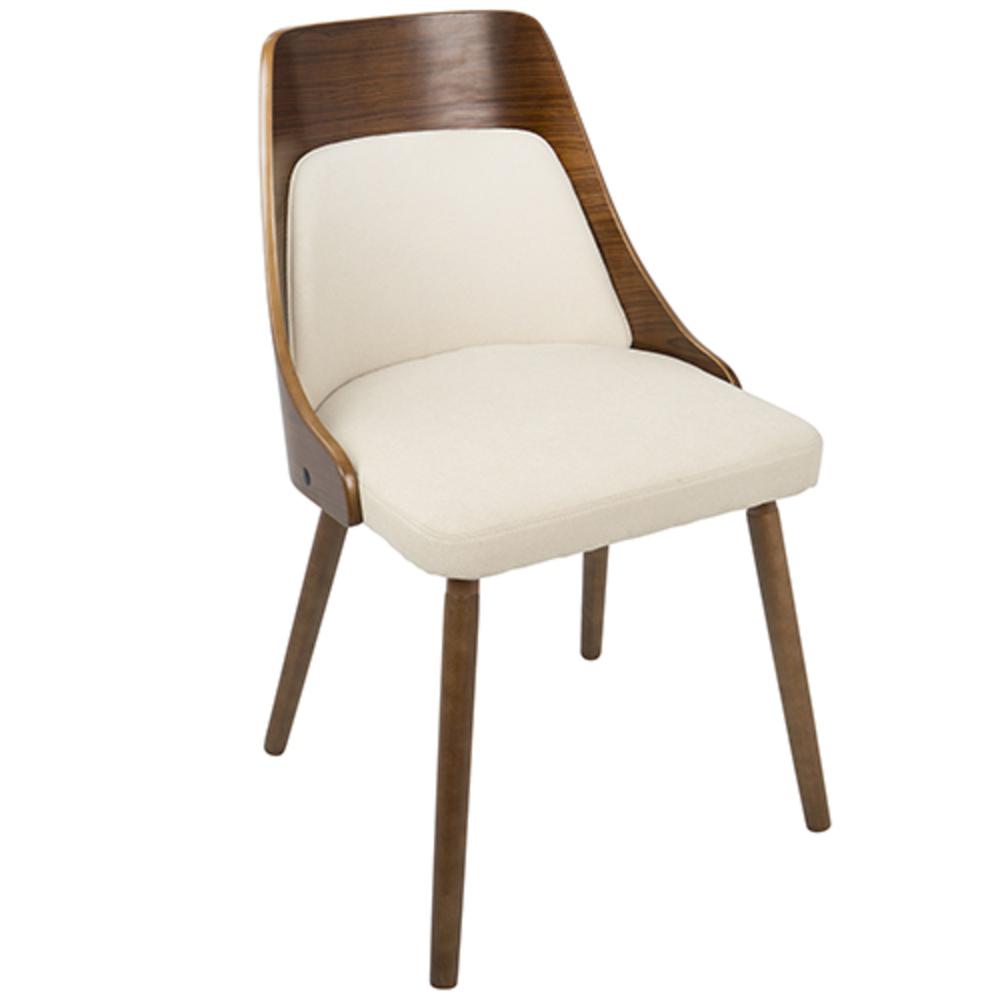 Cream Fabric, Walnut Legs Anabelle Chair. Picture 2