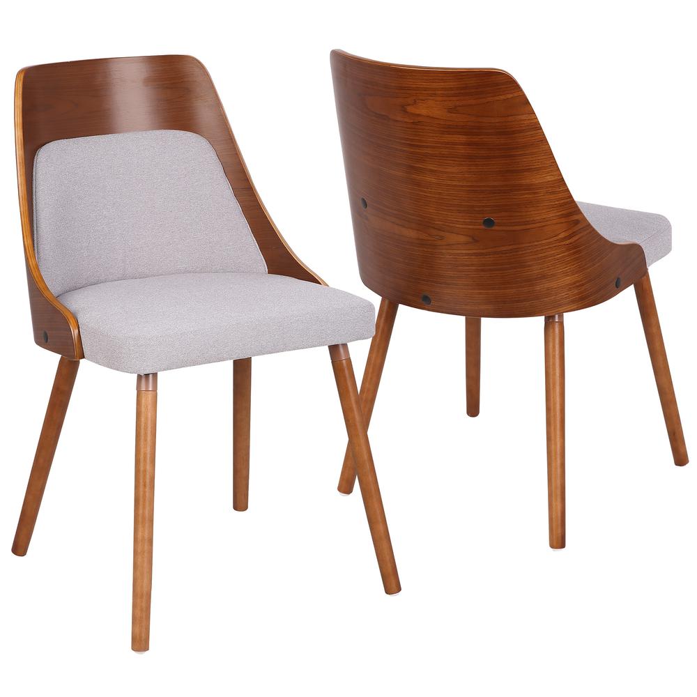 Grey Fabric, Walnut Wood  Anabelle Chair. Picture 1