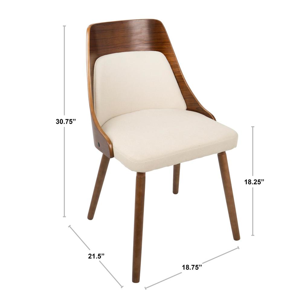 Cream Fabric, Walnut Legs Anabelle Chair. Picture 8