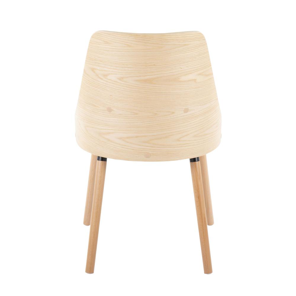 Natural Wood, Grey Fabric Anabelle Chair (Set of 2). Picture 5