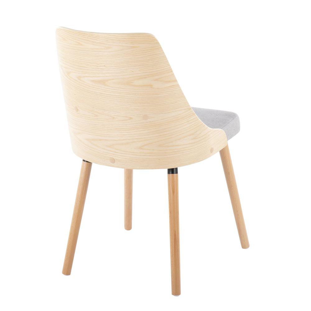 Natural Wood, Grey Fabric Anabelle Chair (Set of 2). Picture 4
