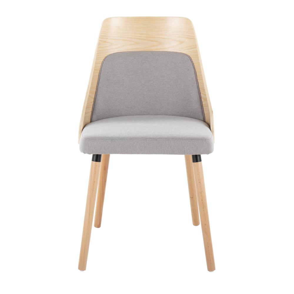 Natural Wood, Grey Fabric Anabelle Chair (Set of 2). Picture 6