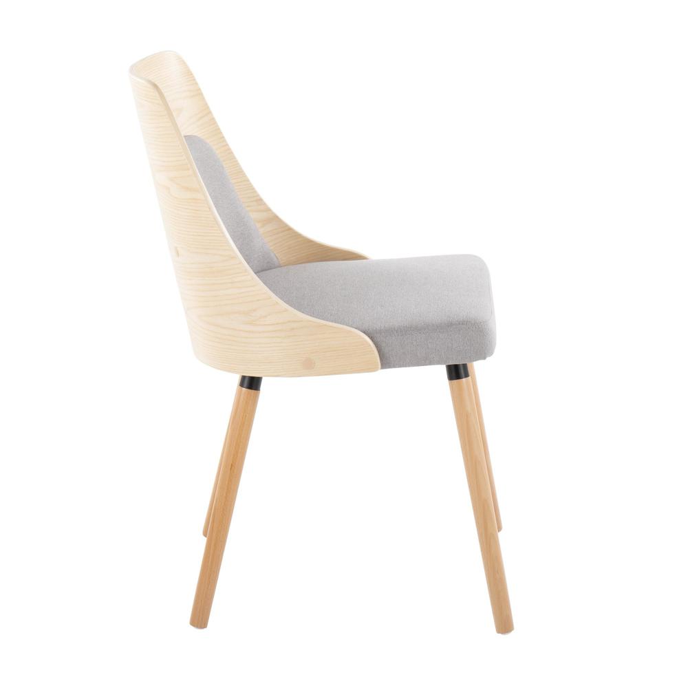 Natural Wood, Grey Fabric Anabelle Chair (Set of 2). Picture 3