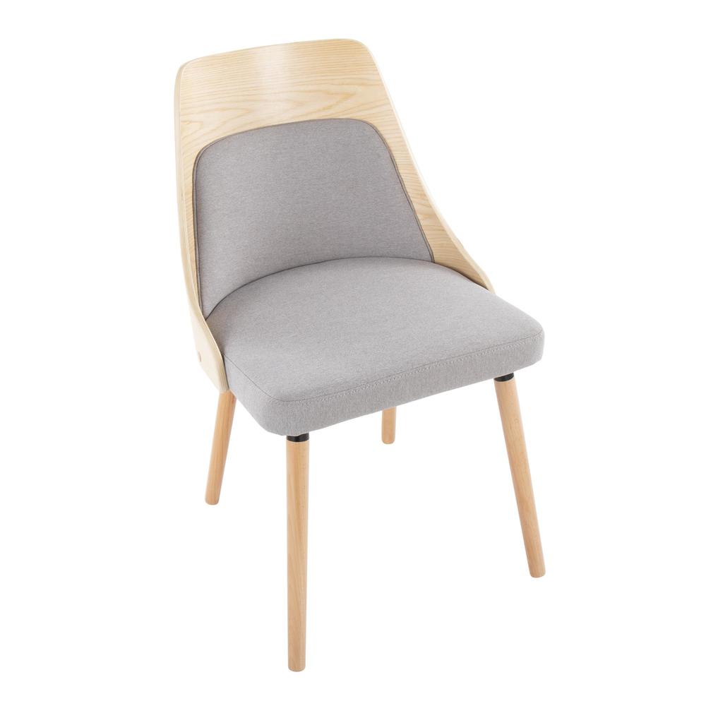 Natural Wood, Grey Fabric Anabelle Chair (Set of 2). Picture 7