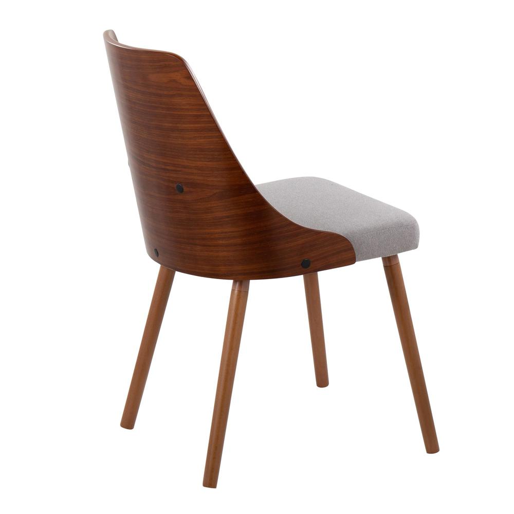 Walnut Wood, Grey Fabric Anabelle Chair (Set of 2). Picture 4