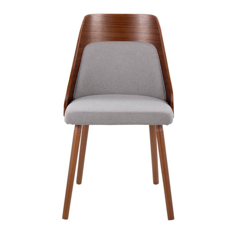 Walnut Wood, Grey Fabric Anabelle Chair (Set of 2). Picture 6