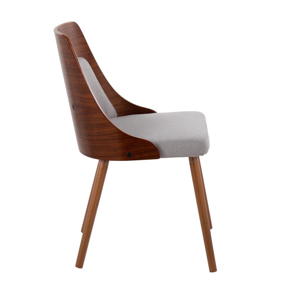Walnut Wood, Grey Fabric Anabelle Chair (Set of 2). Picture 3