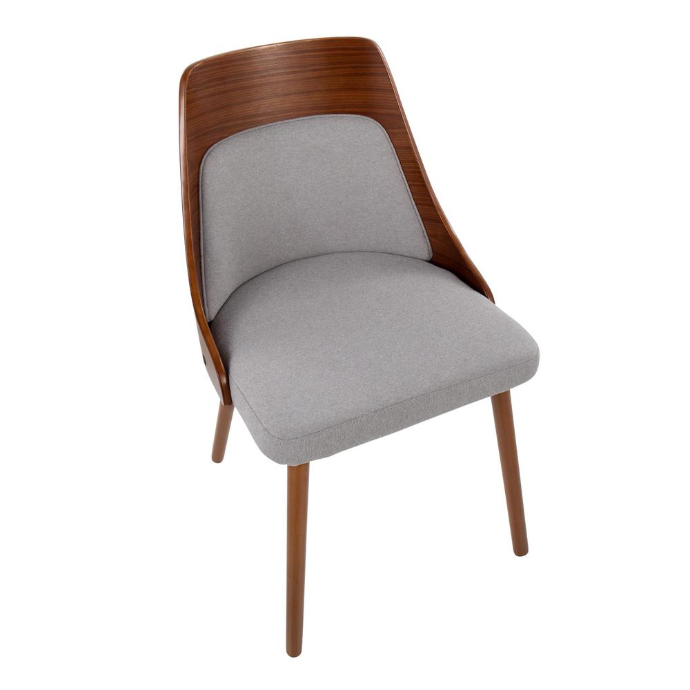 Walnut Wood, Grey Fabric Anabelle Chair (Set of 2). Picture 7