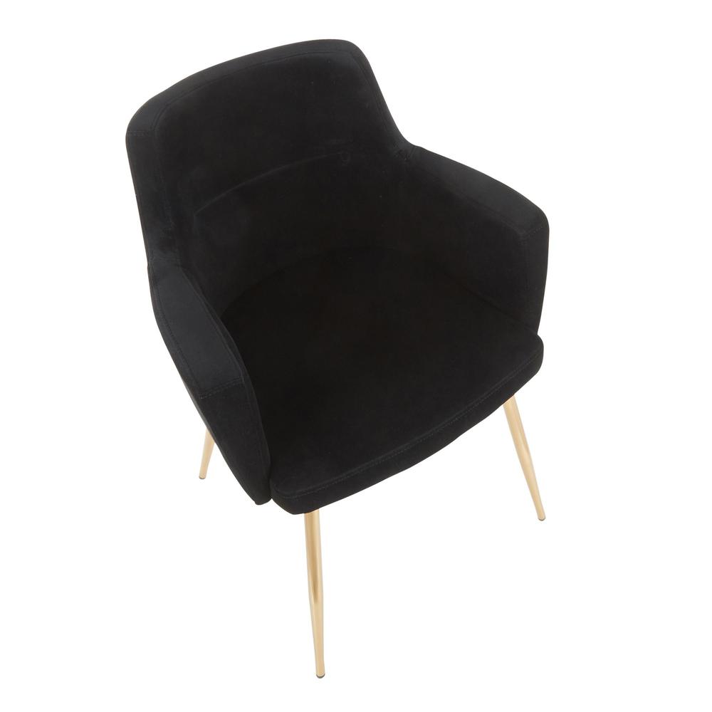 Gold Metal, Black Velvet Andrew Chair - Set of 2. Picture 7