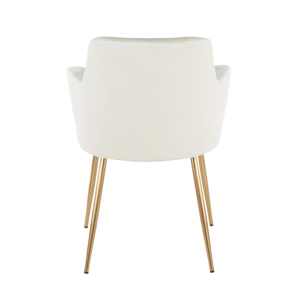 Gold Metal, Cream Velvet Andrew Chair - Set of 2. Picture 5