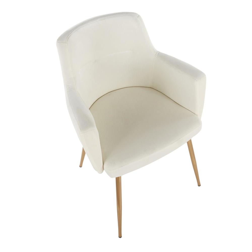 Gold Metal, Cream Velvet Andrew Chair - Set of 2. Picture 7