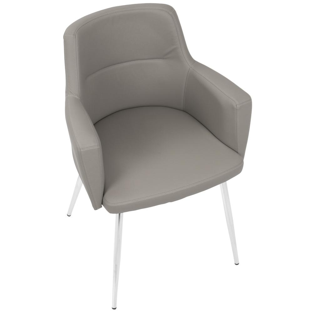 Grey, Chrome Andrew Chair - Set of 2. Picture 7