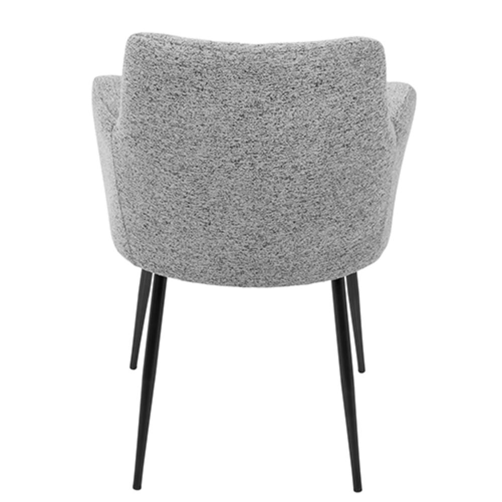 Andrew Contemporary Dining/Accent Chair in Black with Grey Fabric - Set of 2. Picture 5
