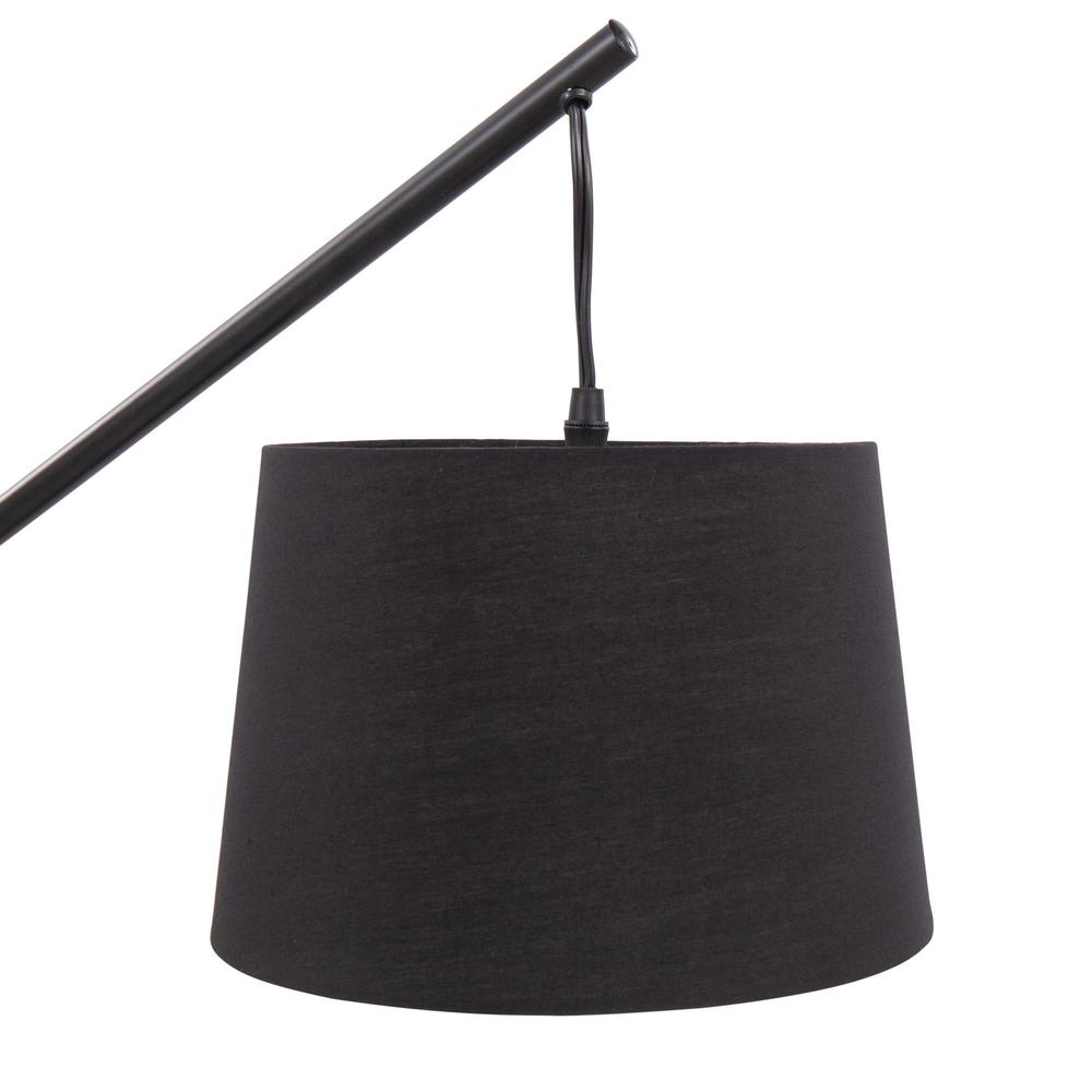 Black Metal, Walnut Wood, Black Linen Archer Table Lamp. Picture 7