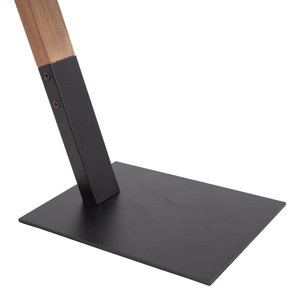 Black Metal, Walnut Wood, Black Linen Archer Table Lamp. Picture 9