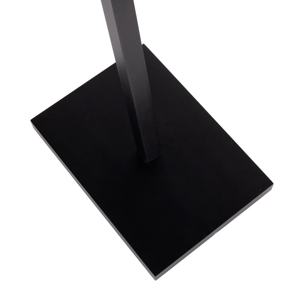 Black Wood, Black Steel, Rattan Arturo Floor Lamp. Picture 8