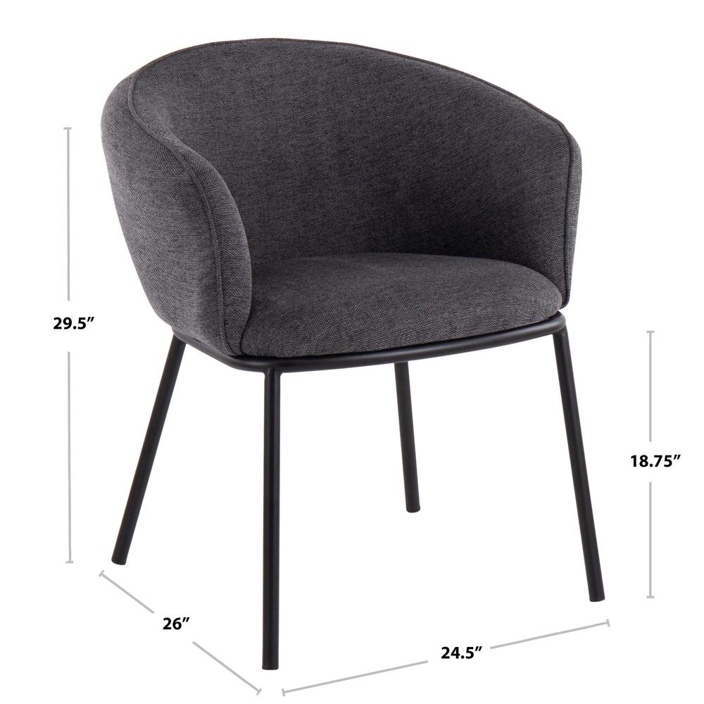 Black Steel, Charcoal Fabric Ashland Chair. Picture 7