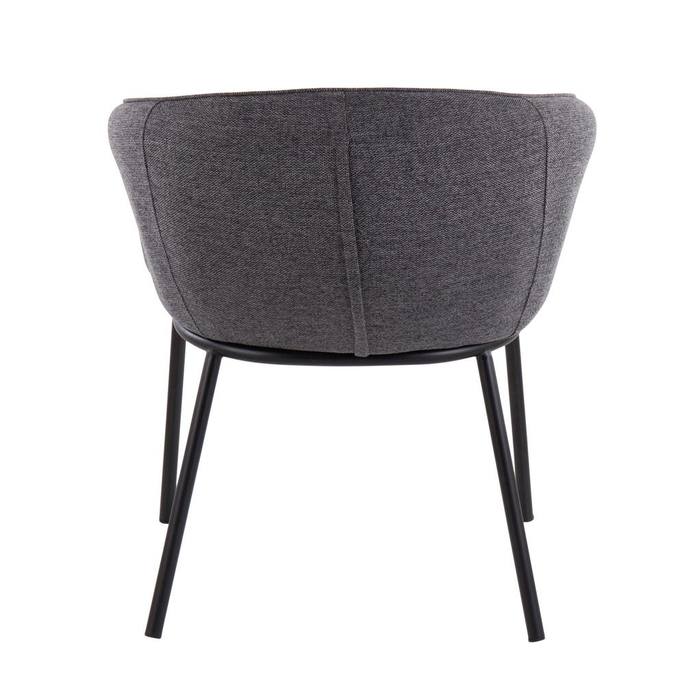 Black Steel, Charcoal Fabric Ashland Chair. Picture 4