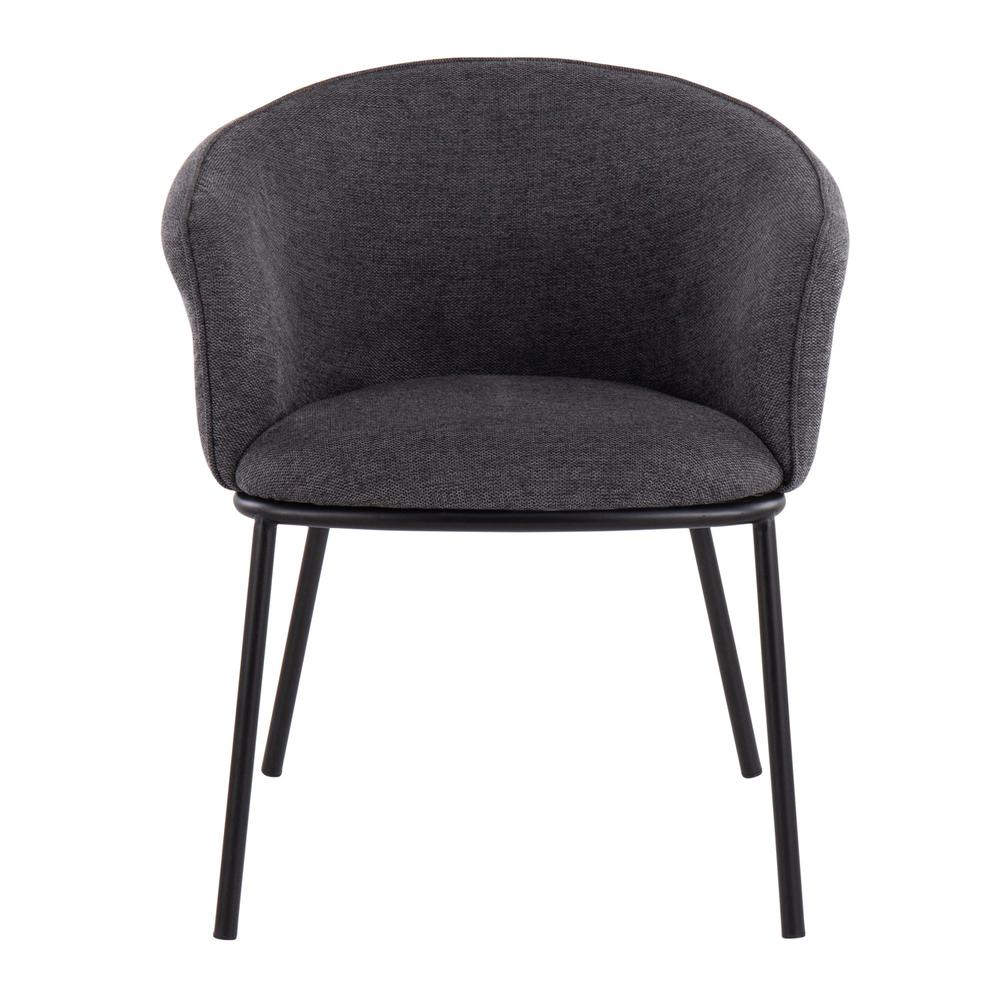 Black Steel, Charcoal Fabric Ashland Chair. Picture 5