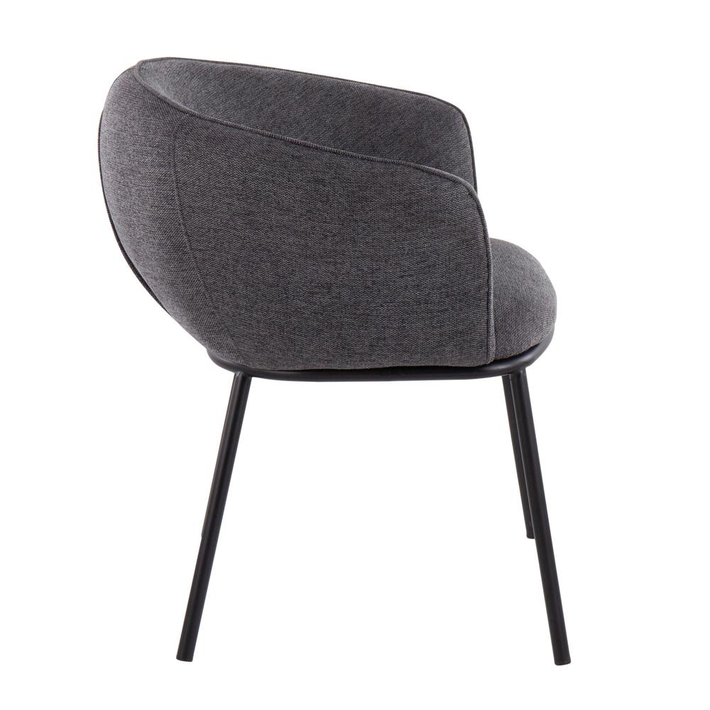 Black Steel, Charcoal Fabric Ashland Chair. Picture 2