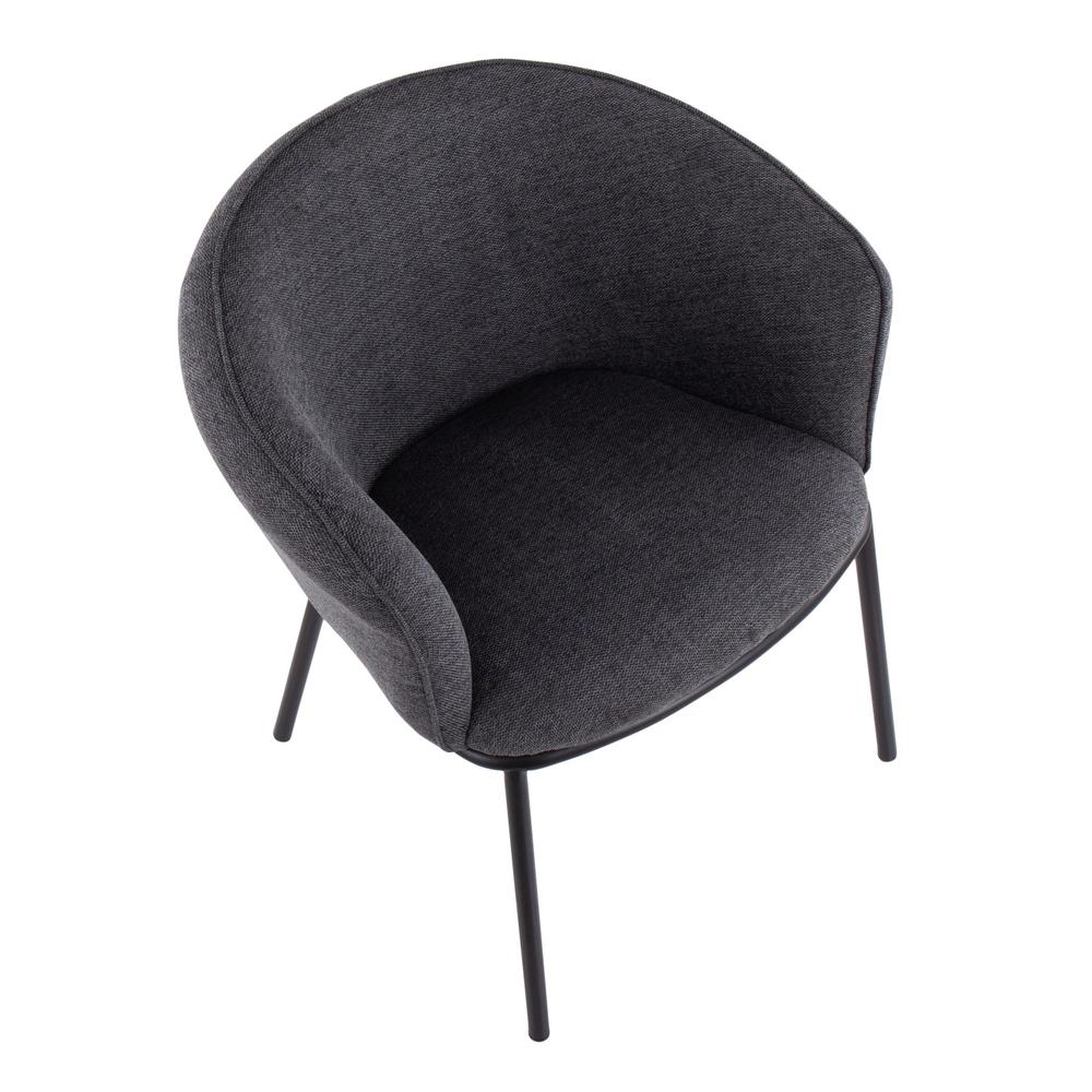 Black Steel, Charcoal Fabric Ashland Chair. Picture 6