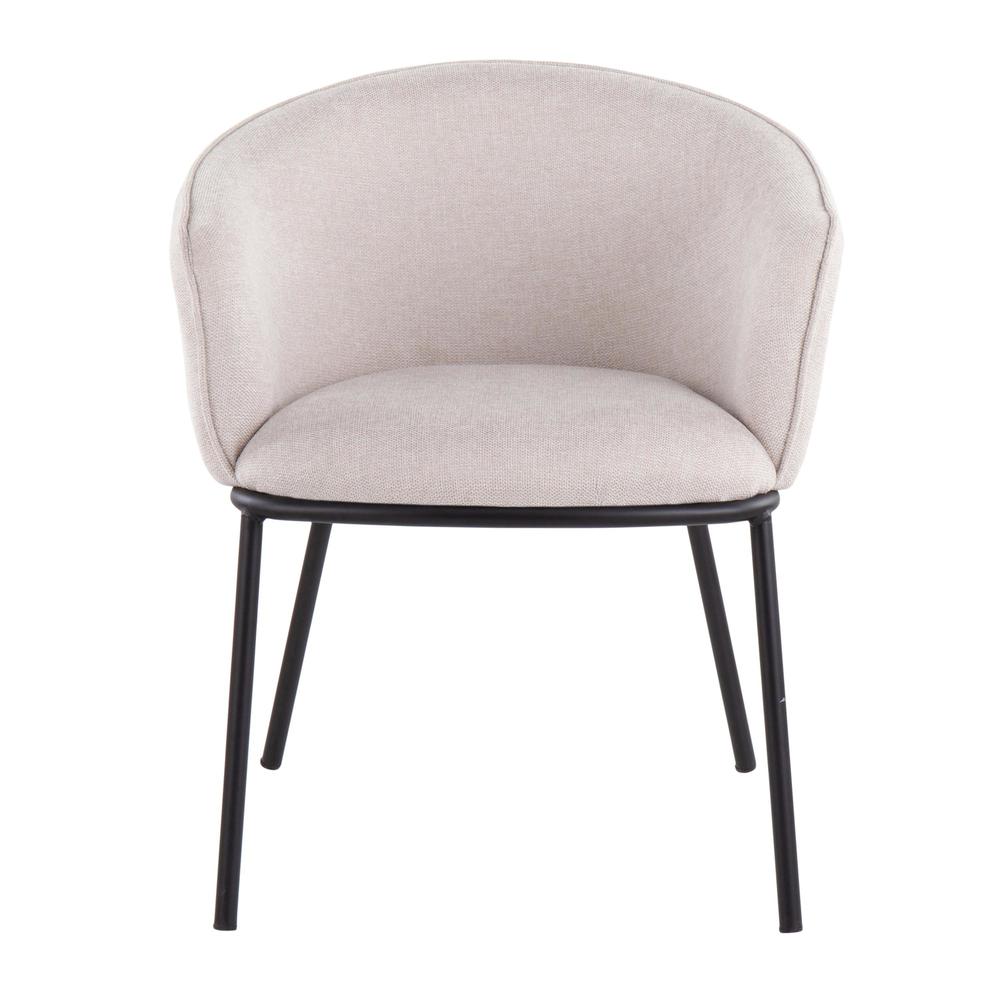 Black Steel, Cream Fabric Ashland Chair. Picture 5