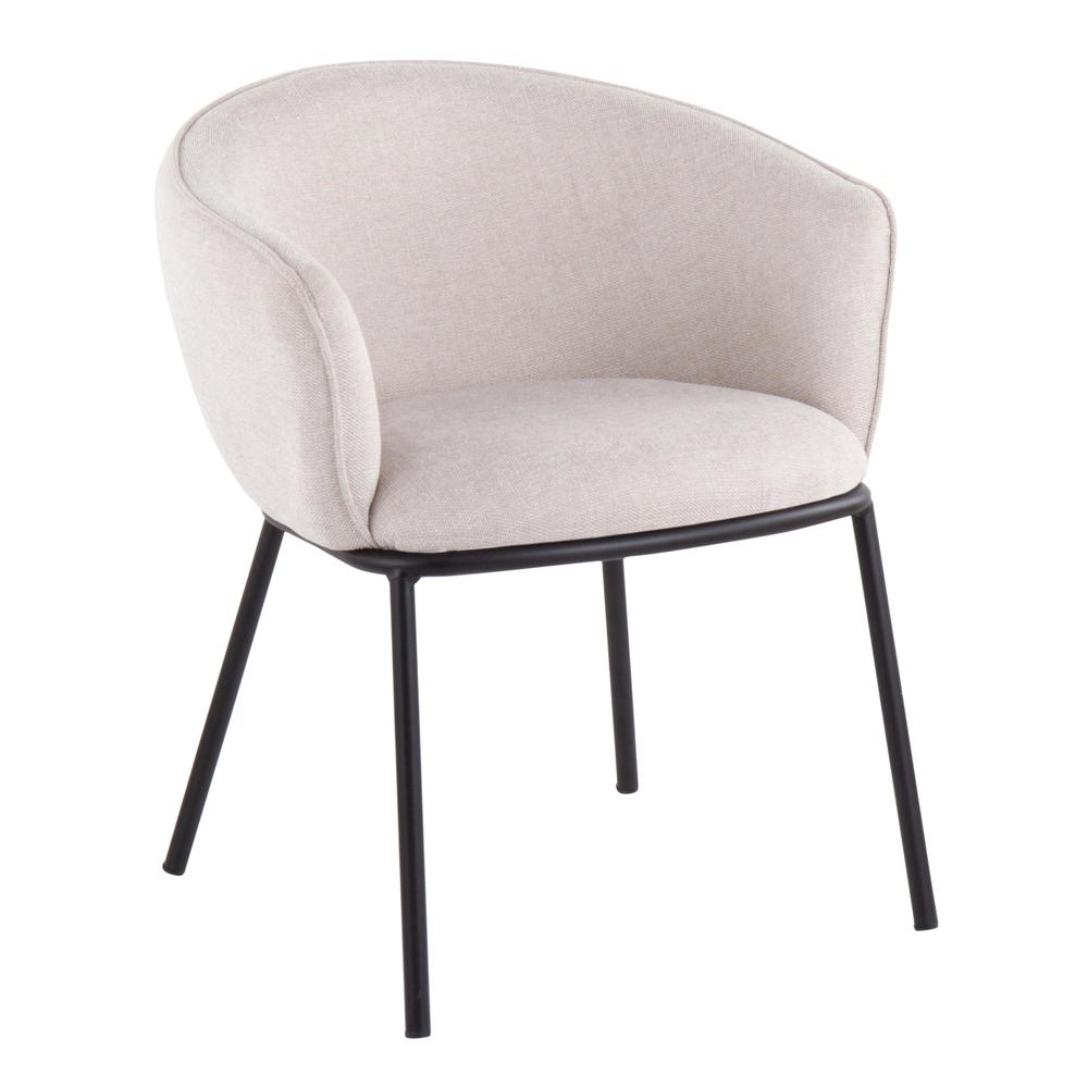 Black Steel, Cream Fabric Ashland Chair. Picture 1