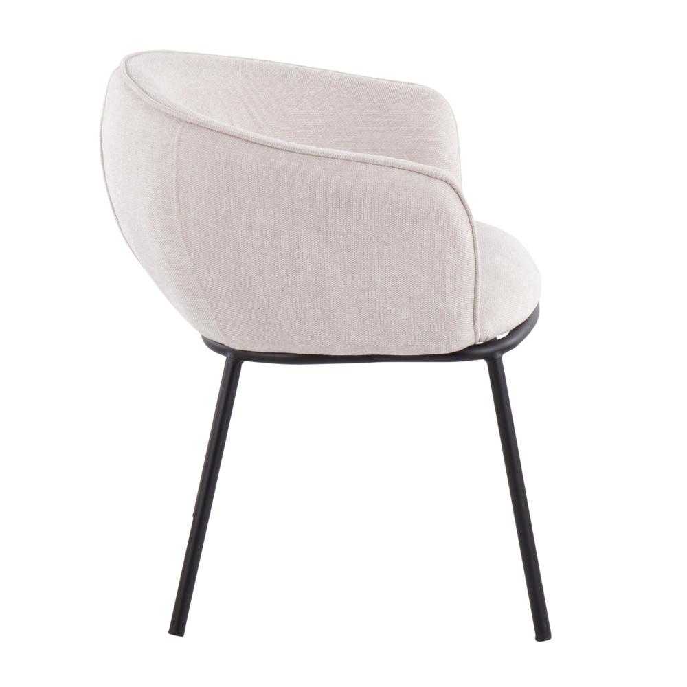 Black Steel, Cream Fabric Ashland Chair. Picture 2