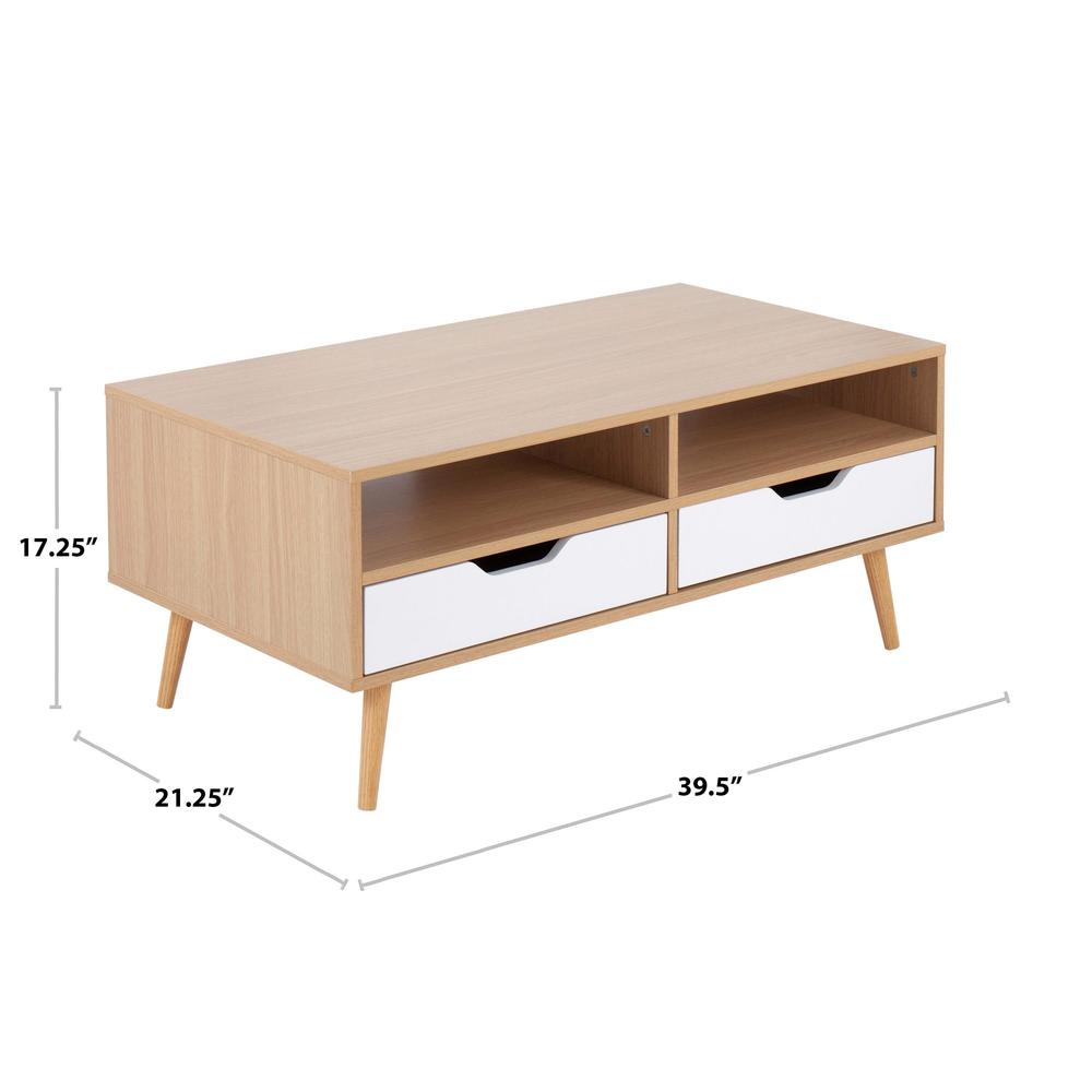 Natural Wood, White Wood Astro Coffee Table. Picture 8