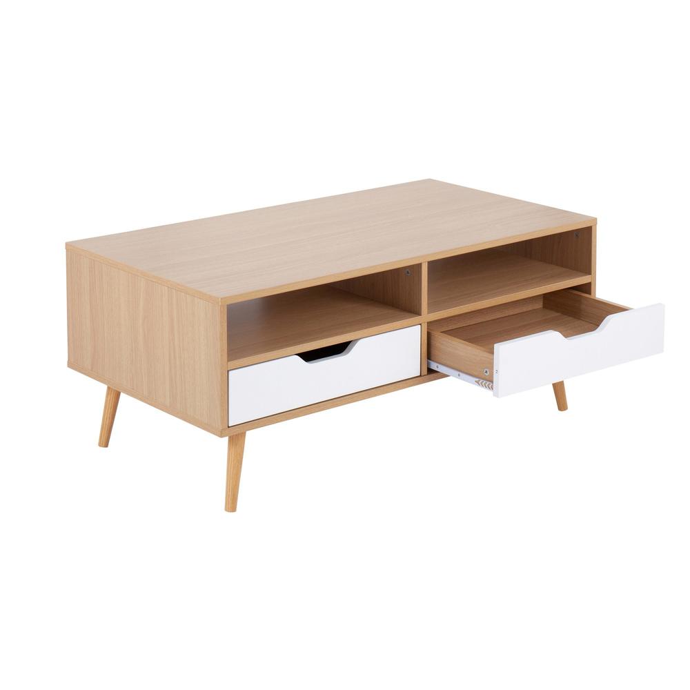 Natural Wood, White Wood Astro Coffee Table. Picture 7