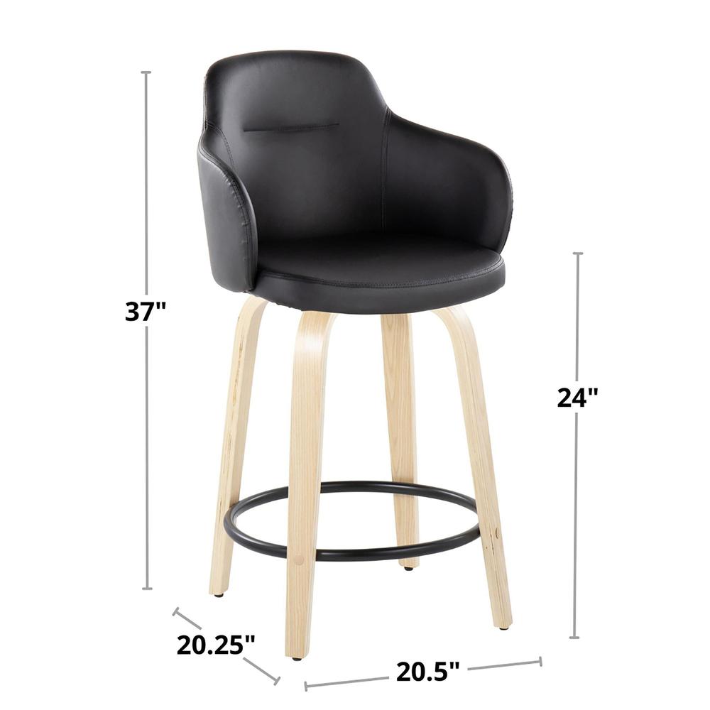 Brown Boyne 24" Fixed-Height Counter Stool - Set of 2. Picture 7