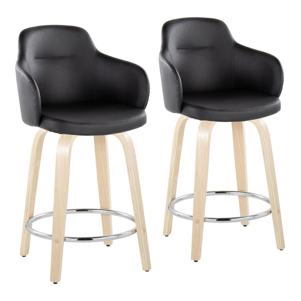 Brown Boyne 24" Fixed-Height Counter Stool - Set of 2. Picture 1