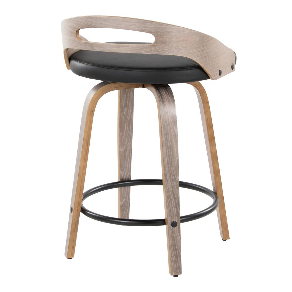 Grey Cassis 24" Fixed-Height Counter Stool - Set of 2. Picture 4