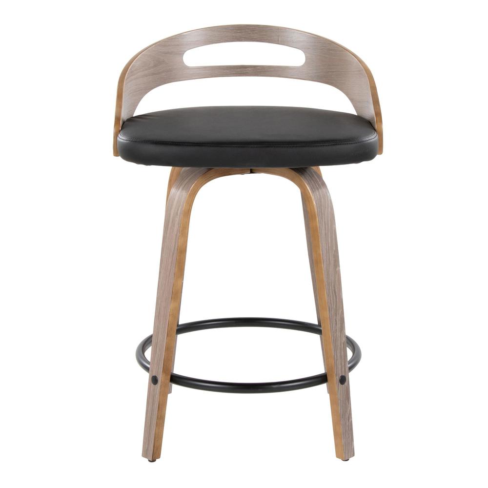 Grey Cassis 24" Fixed-Height Counter Stool - Set of 2. Picture 6